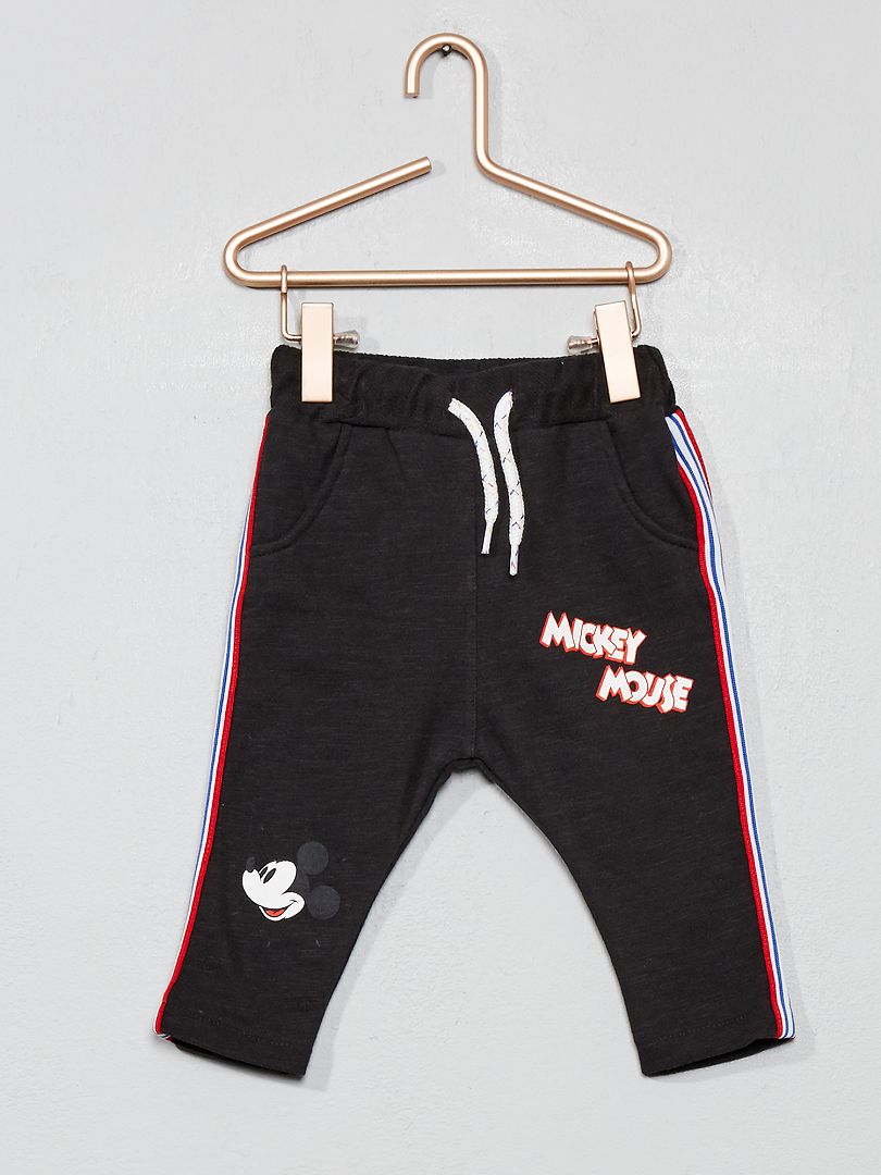 Pantalon 'Mickey' à bandes noir - Kiabi