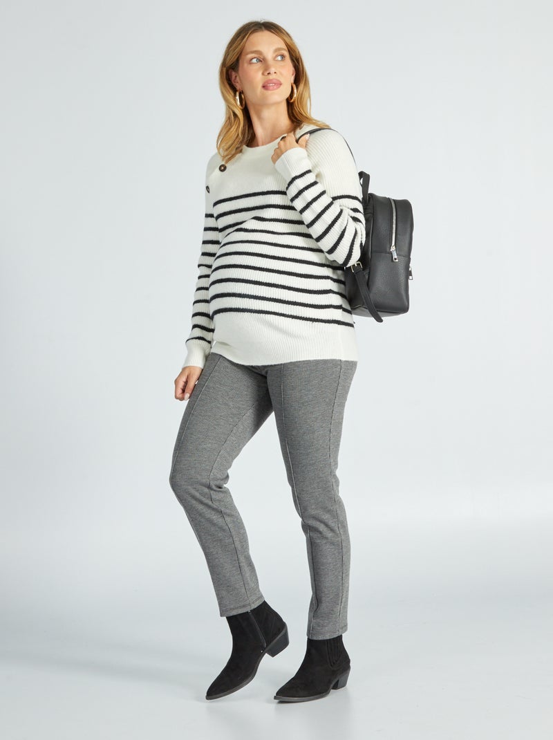 Pantalon milano de maternité Pied de poule - Kiabi