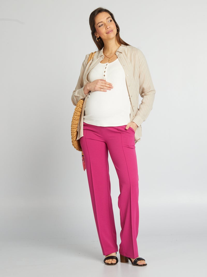 Pantalon milano de maternité Rose - Kiabi