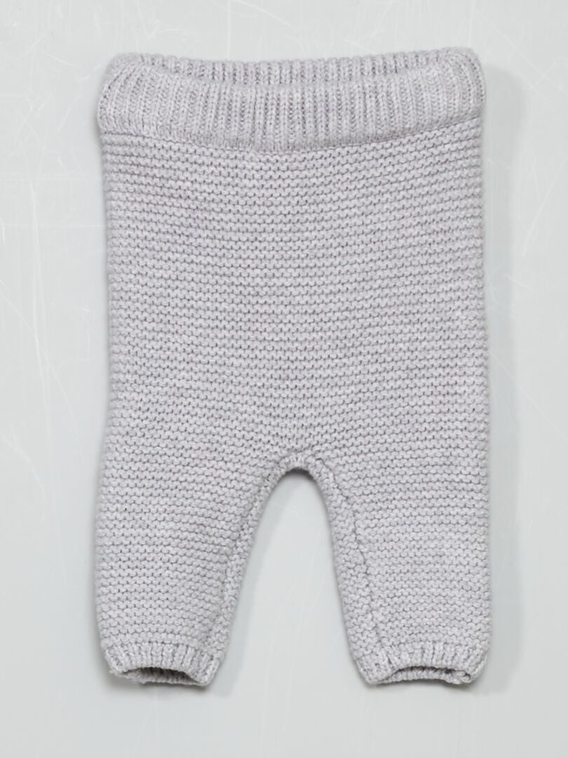 Pantalon mixte en maille tricot Gris - Kiabi