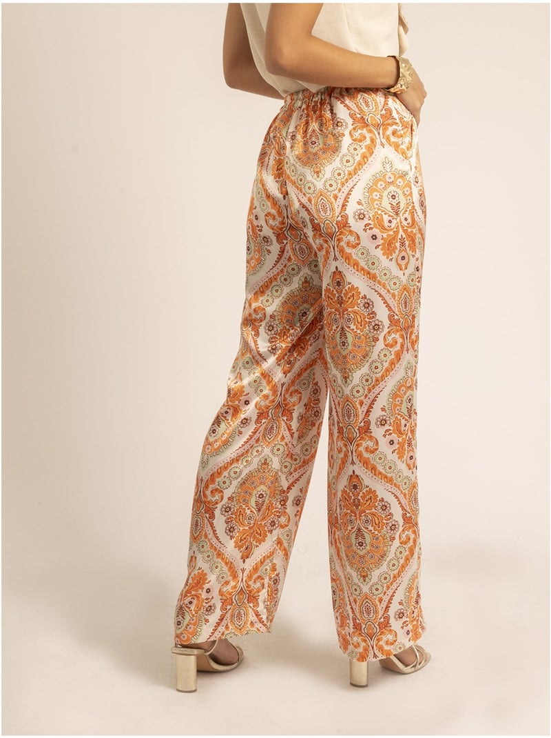 Pantalon motifs edma Orange - Kiabi