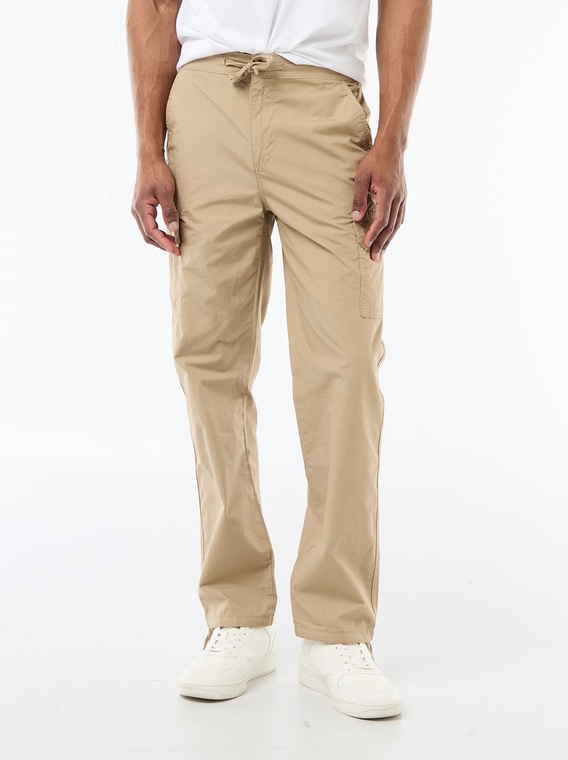 Pantalon multipoche regular fit Beige - Kiabi