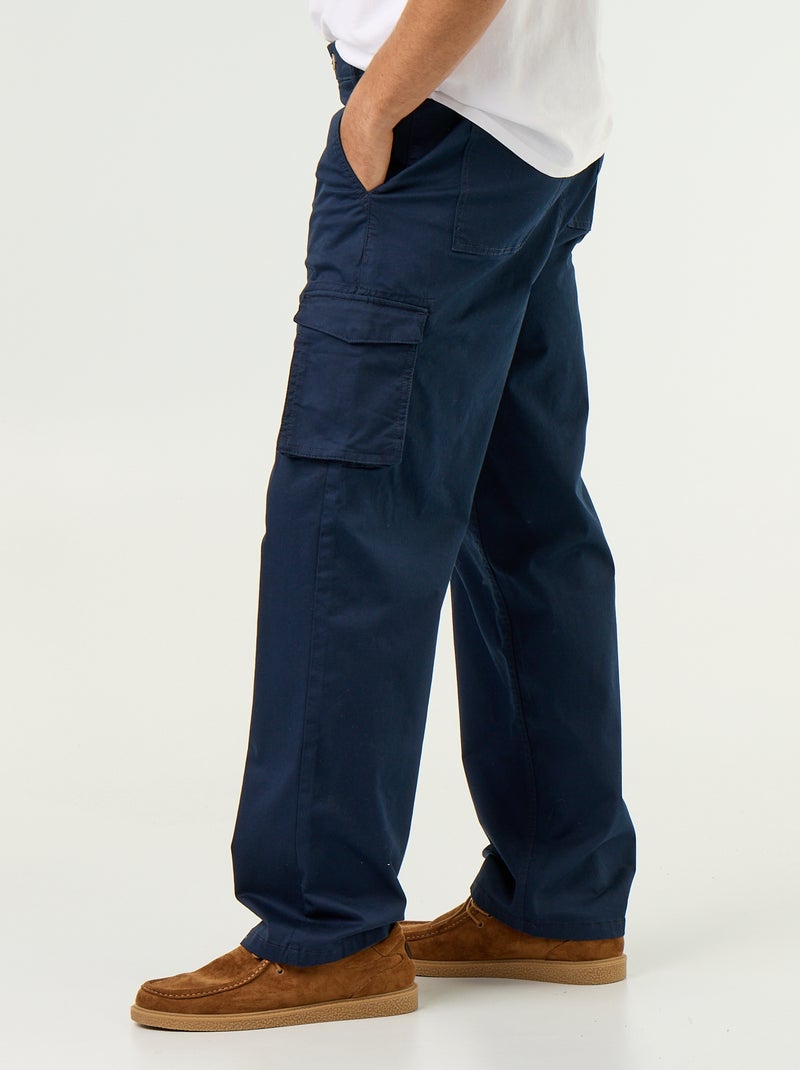 Pantalon multipoche regular fit Bleu - Kiabi