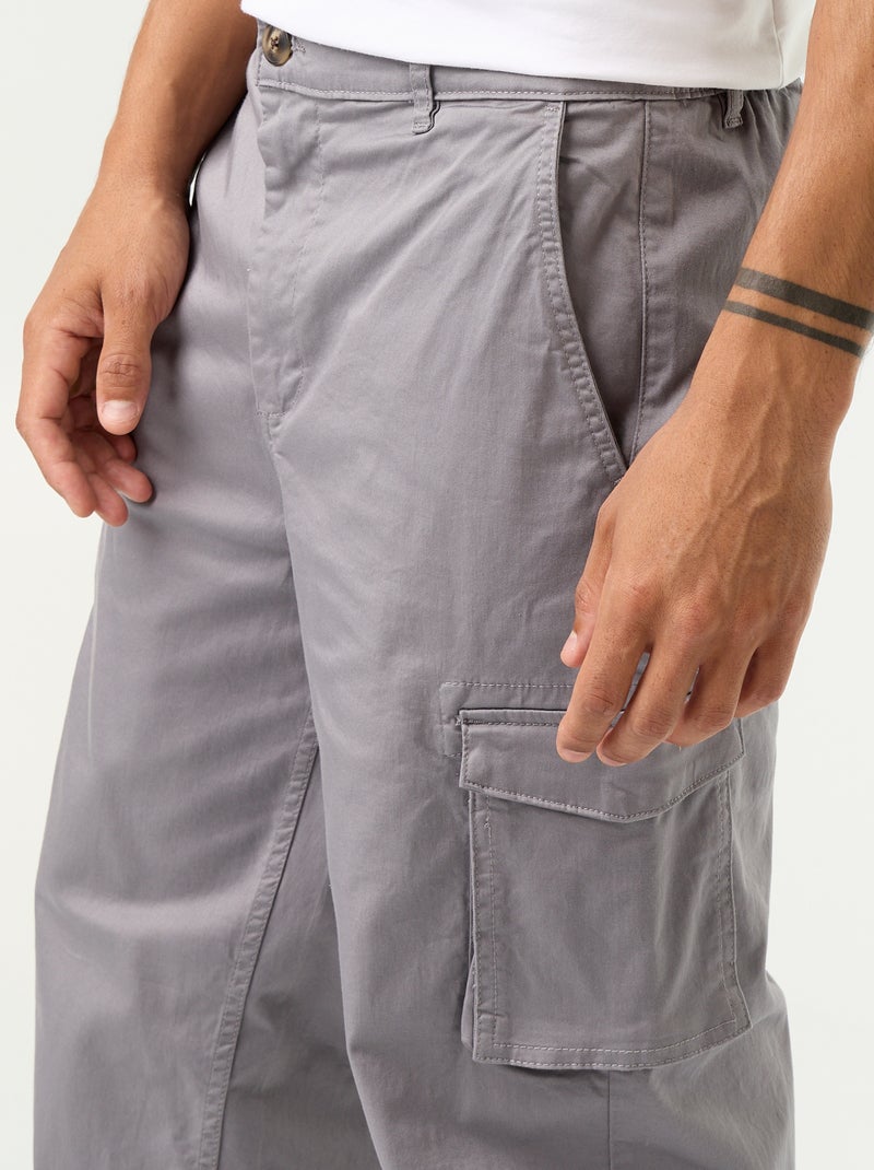 Pantalon multipoche regular fit Gris - Kiabi