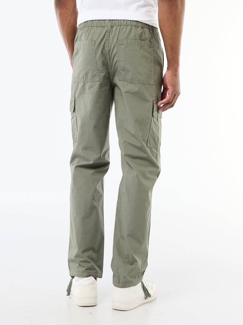 Pantalon multipoche regular fit Vert - Kiabi