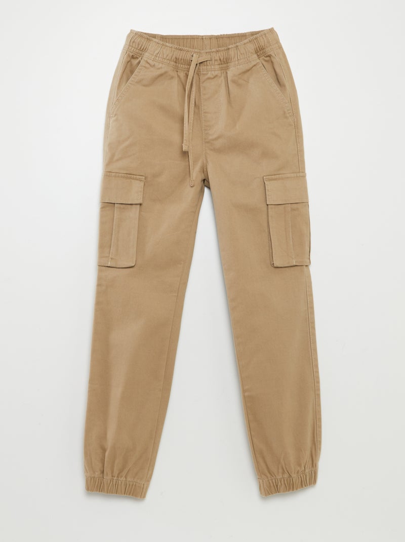 Pantalon multipoches - Coupe + ajustée Beige - Kiabi