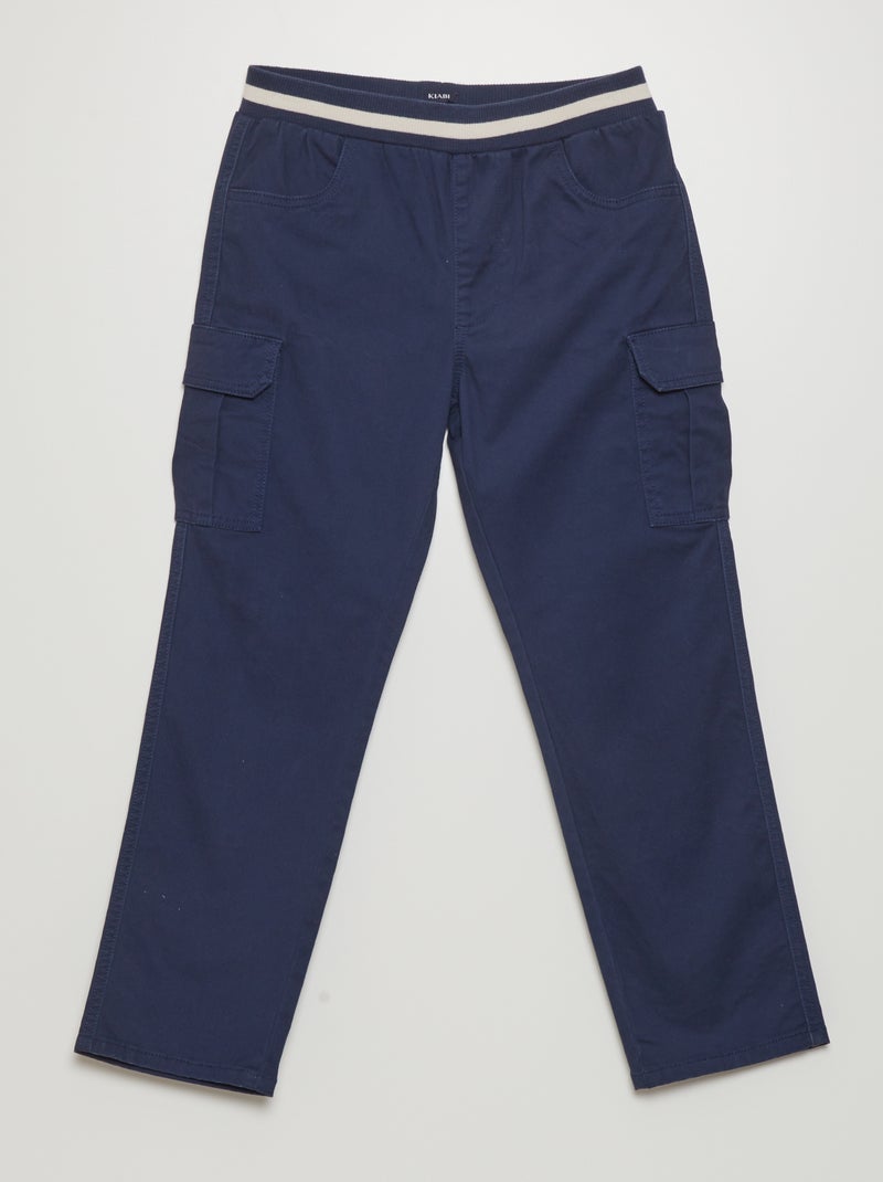 Pantalon multipoches - Coupe + ajustée Noir - Kiabi