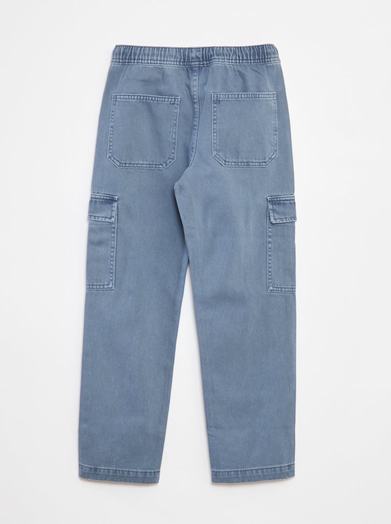 Pantalon multipoches avec ceinture élastiquée Bleu - Kiabi