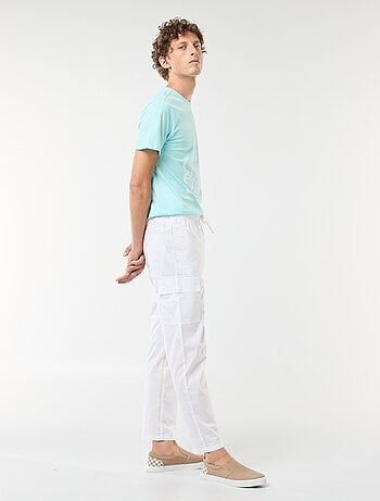 Pantalon multipoches avec ceinture élastiquée + cordons