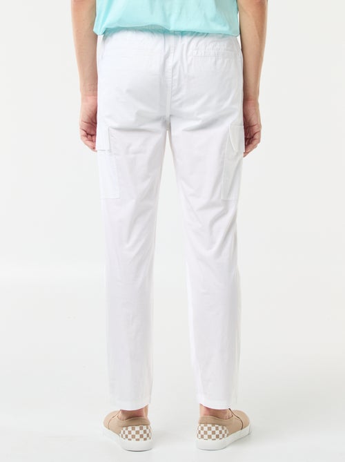 Pantalon multipoches avec ceinture élastiquée + cordons - Kiabi