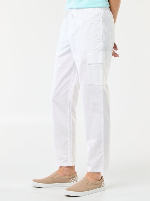 Pantalon multipoches avec ceinture élastiquée + cordons - Kiabi