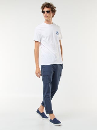 Pantalon multipoches avec ceinture élastiquée + cordons