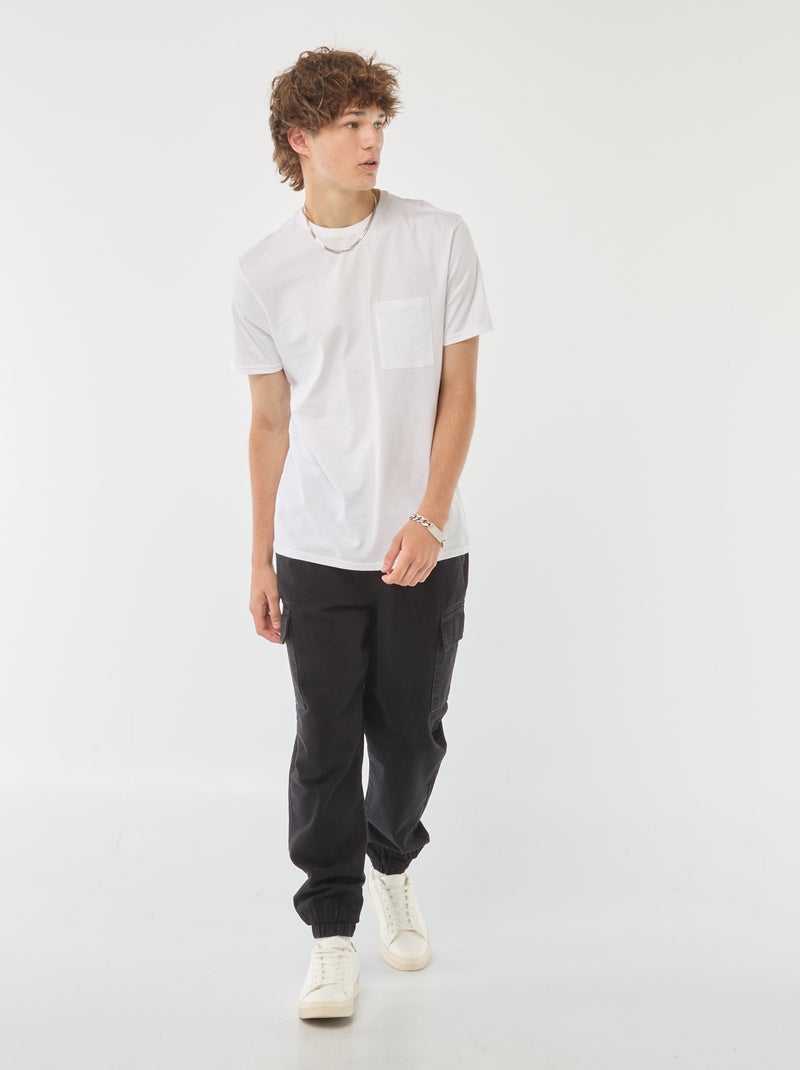 Pantalon multipoches avec ceinture élastiquée Gris - Kiabi