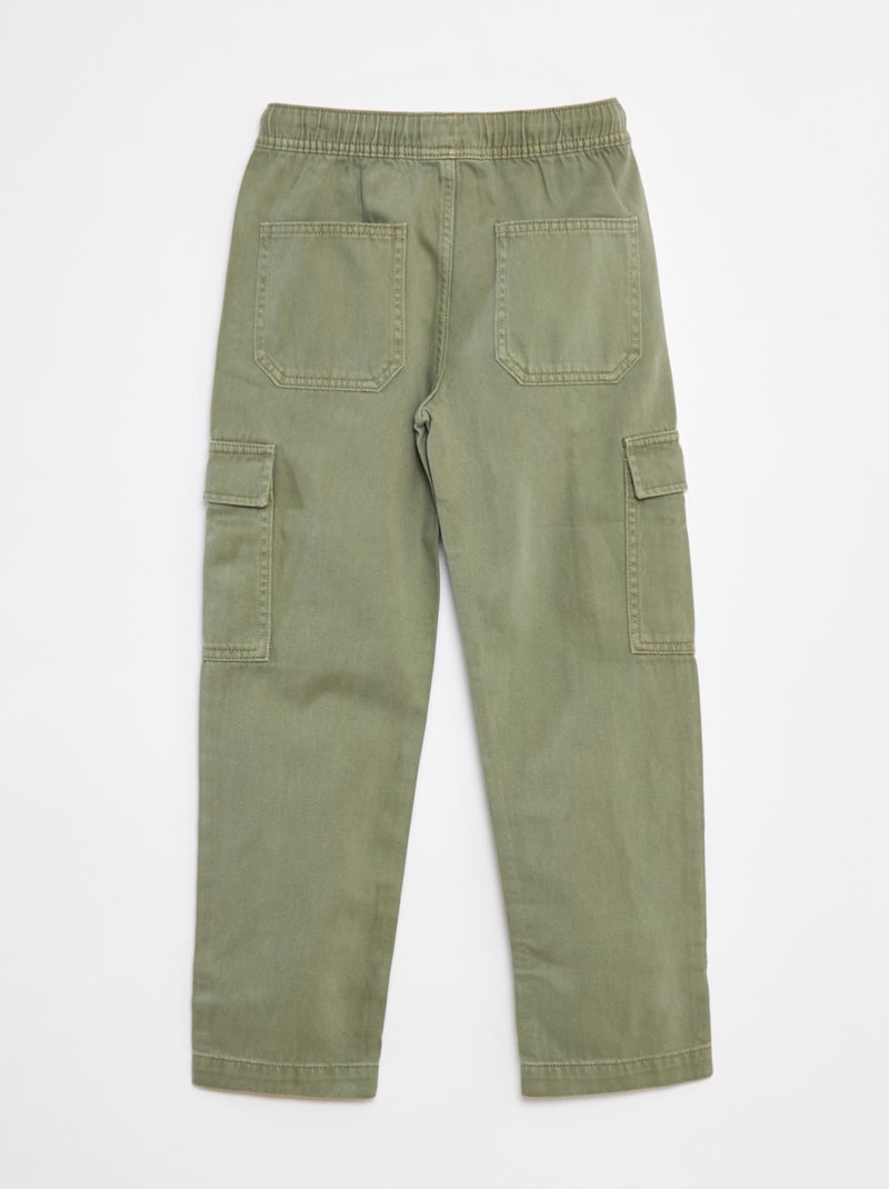 Pantalon multipoches avec ceinture élastiquée Vert - Kiabi