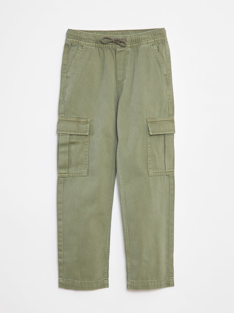 Pantalon multipoches avec ceinture élastiquée Vert - Kiabi