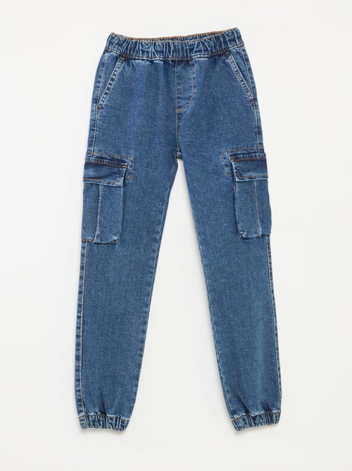 Pantalon multipoches en denim stretch - Coupe + ajustée - Kiabi