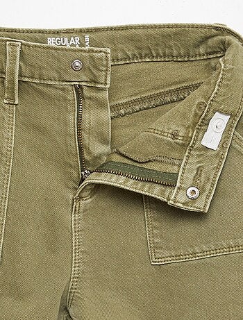 Pantalon multipoches en twill- Coupe + confortable