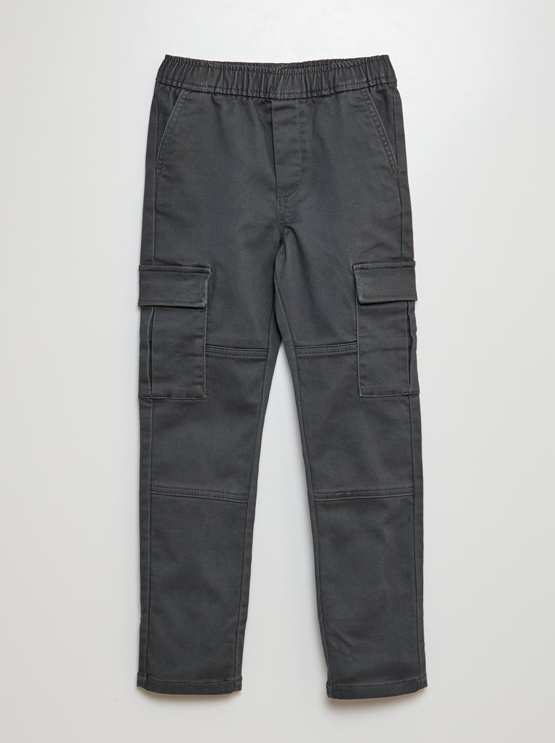 Pantalon multipoches Gris - Kiabi