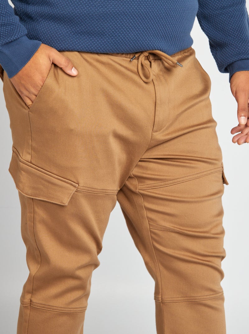 Pantalon multipoches Marron - Kiabi