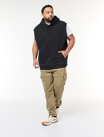 Pantalon multipoches uni avec ceinture élastiquée