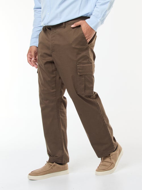 Pantalon multipoches uni avec passant pour ceinture - Kiabi
