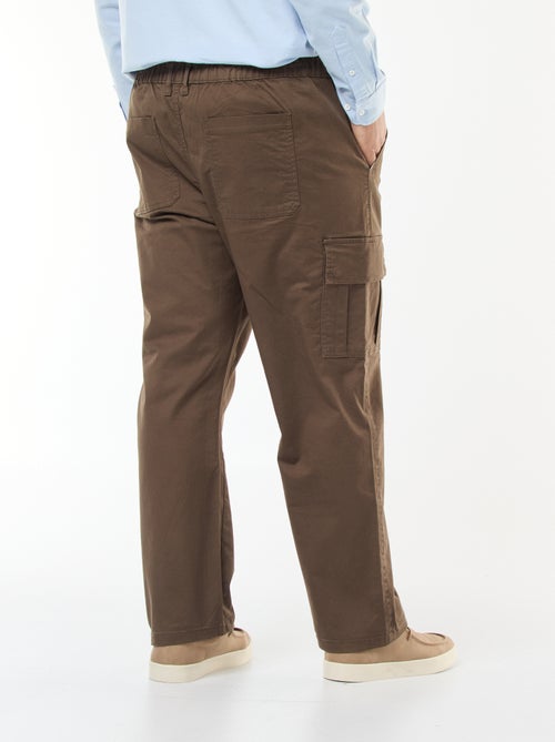 Pantalon multipoches uni avec passant pour ceinture - Kiabi