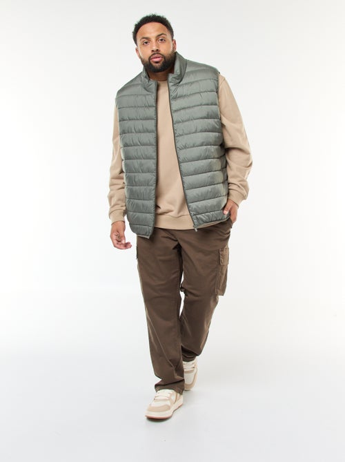 Pantalon multipoches uni avec passant pour ceinture - Kiabi