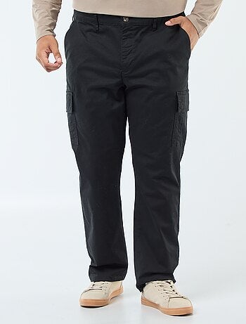 Pantalon multipoches uni avec passant pour ceinture