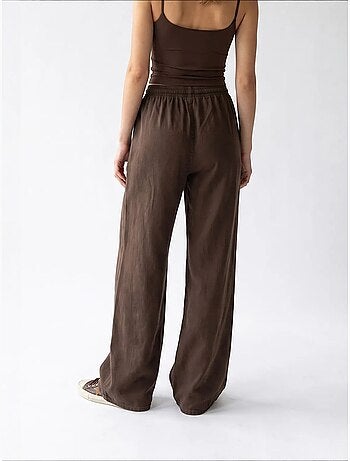 Pantalon palazzo à jambe large en tencel mixray