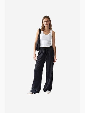 Pantalon palazzo à jambe large en tencel mixray