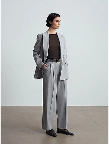 Pantalon palazzo à jambe large et ceinture dilvin