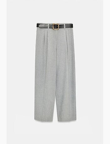 Pantalon palazzo à jambe large et ceinture dilvin