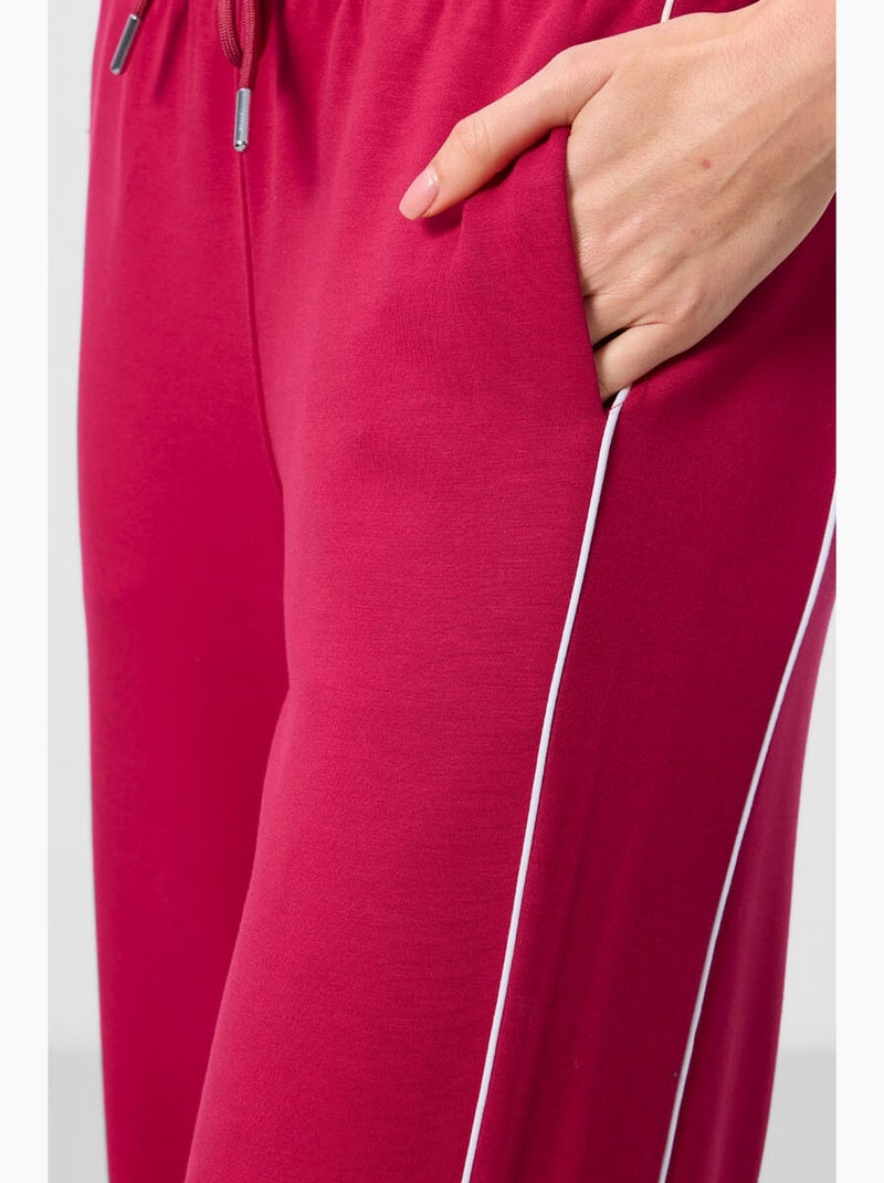 Pantalon palazzo à jambe large tommy Rouge cachemire - Kiabi