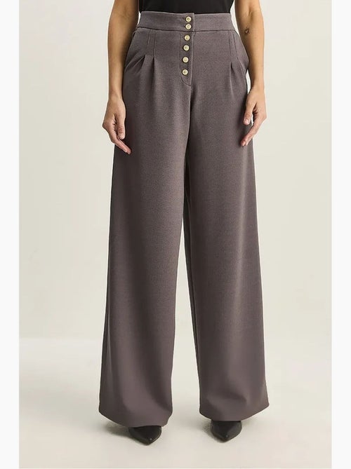 Pantalon palazzo en denim taille haute et jambes larges lucci - Kiabi Pantalon palazzo en denim taille haute et jambes larges lucci - Kiabi