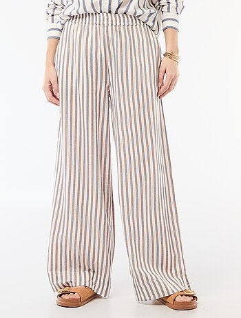Pantalon palazzo en lin mélangé