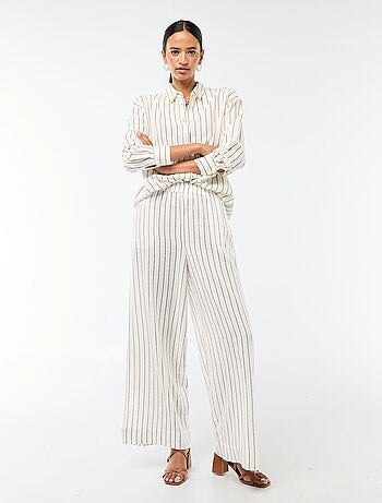 Pantalon palazzo en lin mélangé