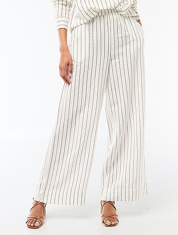 Pantalon palazzo en lin mélangé