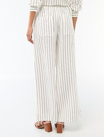 Pantalon palazzo en lin mélangé