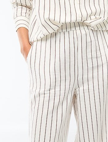 Pantalon palazzo en lin mélangé