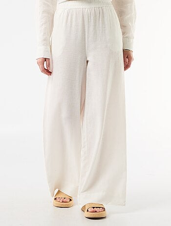 Pantalon palazzo en lin mélangé