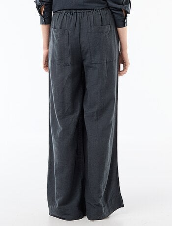 Pantalon palazzo en lin mélangé