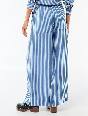Pantalon palazzo en lin mélangé