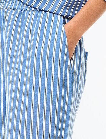 Pantalon palazzo en lin mélangé