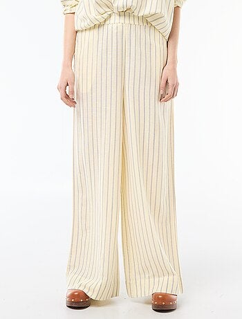 Pantalon palazzo en lin mélangé