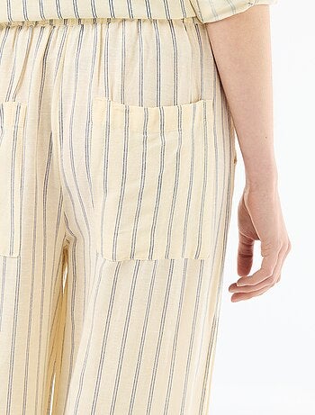 Pantalon palazzo en lin mélangé
