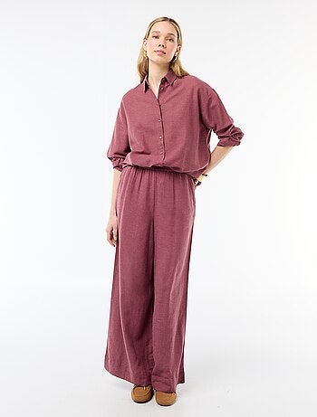 Pantalon palazzo en lin mélangé