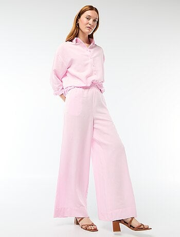 Pantalon palazzo en lin mélangé