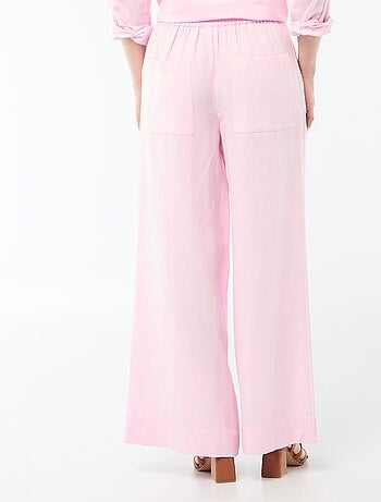 Pantalon palazzo en lin mélangé