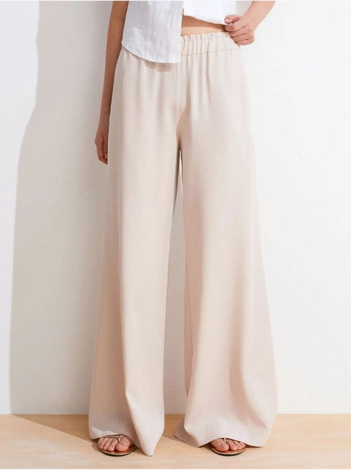 Pantalon palazzo en tencel à taille haute dilvin - Kiabi Pantalon palazzo en tencel à taille haute dilvin - Kiabi