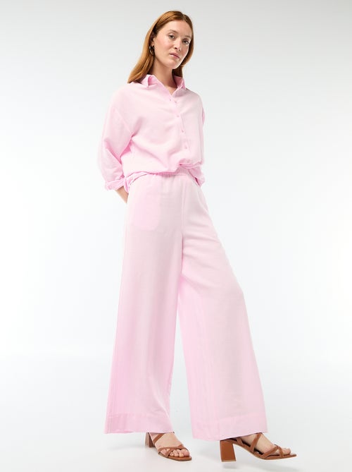 Pantalon Palazzo Femme Chaîne et trame - Kiabi